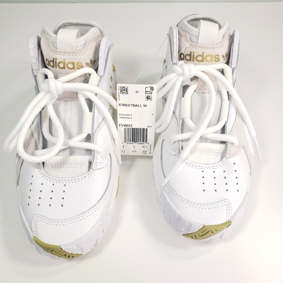 ADIDAS STREETBALL W FV4852 White Gold shoes sneakers Women 5.5 Youth 4Y - Picture 5 of 12